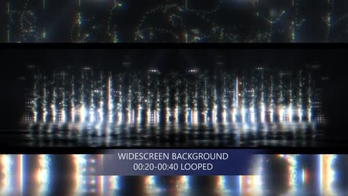 Widescreen Abstract Glitch Light Particles Looping Background