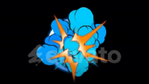 Comic Smoke Bomb Blast Effect Video with Alpha Channel