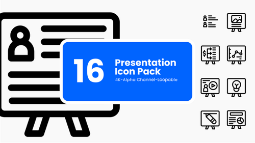 Minimalist Animated Presentation Icons Pack with Alpha Channel