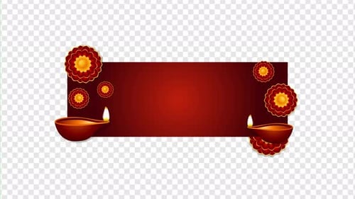 Diwali Festival Lower Third Animation with Traditional Lamps and Marigolds
