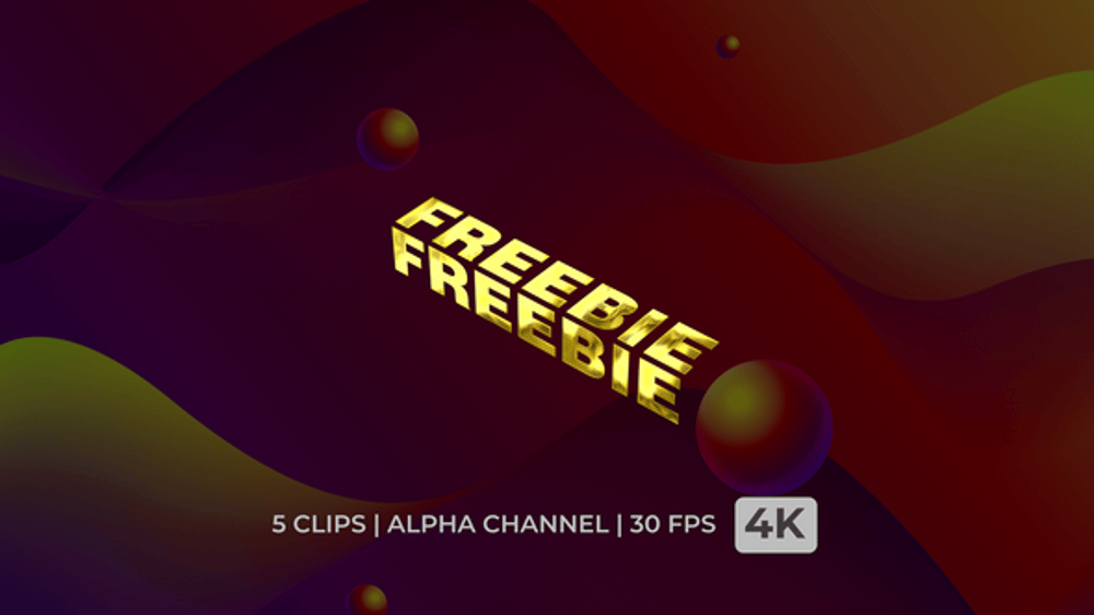Dynamic 3D Text 'FREEBIE' Alpha Channel Animation Pack, Revealer Motion ...