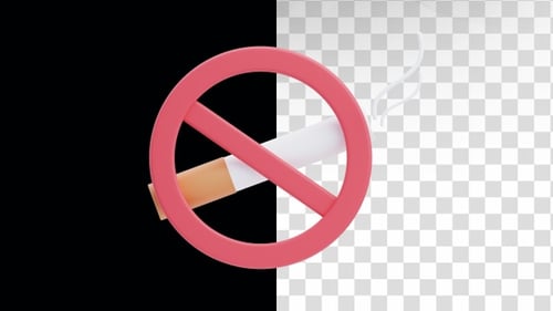 3D Animated No Smoking Warning Icon