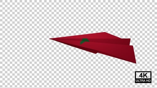 Papierflugzeug mit marokkanischer Flagge V2