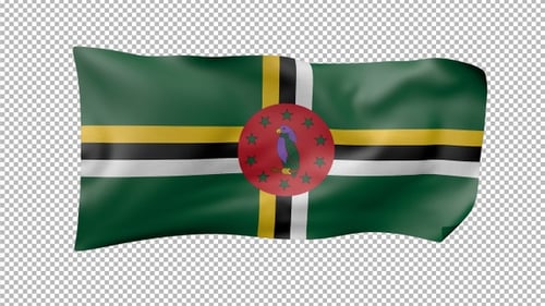 Realistic Waving Flag of Dominica Animation
