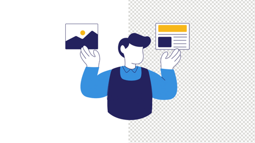 Flat Design Animated Character Presenting Options