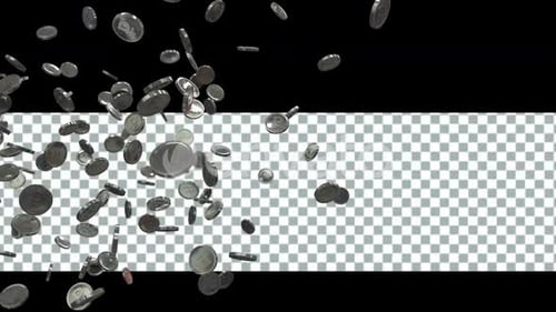 3d Silver Ruble Coins Animation