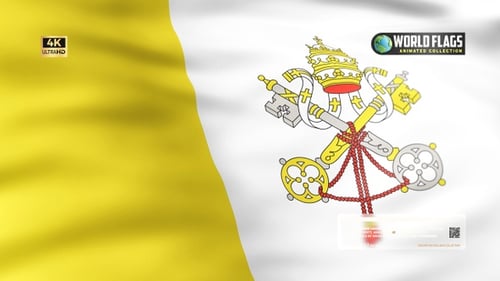Realistic Waving Flag of Vatican City