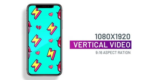 Pop Art Retro female icons seamless patter looping vertical format animation for social media posts