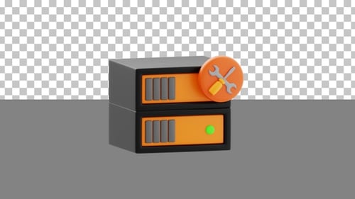 3D Animation of Server Maintenance | Alpha Channel