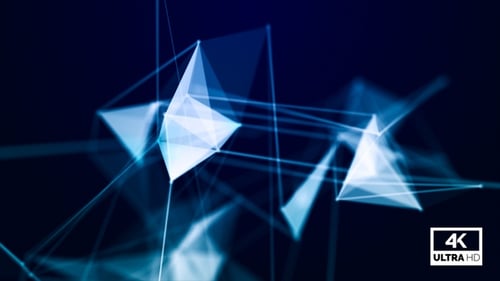 Blue Plexus Triangle Background Looped V4