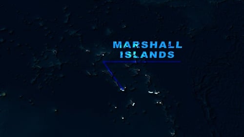 Global Map Zoom to Marshall Islands with Animated Location Pinpoint