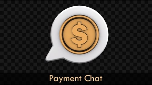 3D Animated Dollar Coin Speech Bubble Icon