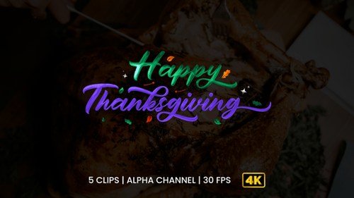 Animated Metallic Text Reveal for Happy Thanksgiving