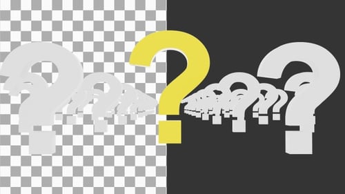 3D Animation of Zoom In The Question Mark Shining In The Midst | Alpha Channel