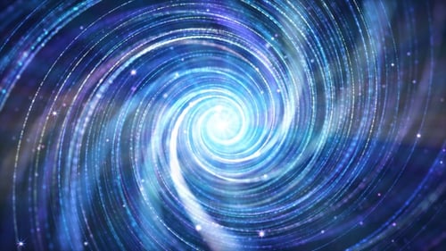 Futuristic Blue Purple Cosmic Swirl Particle Vortex Background
