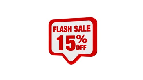 Flash Sale 15% Off Animated Discount Badge Pop-Up