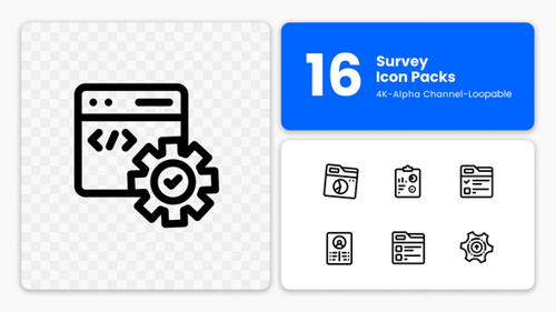 Animierte Datensymbole — Umfrage, Recherche und Feedback (4K Bewegte Grafiken)