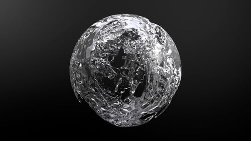 Dynamic Fluid Water Sphere Forming Abstract Animation