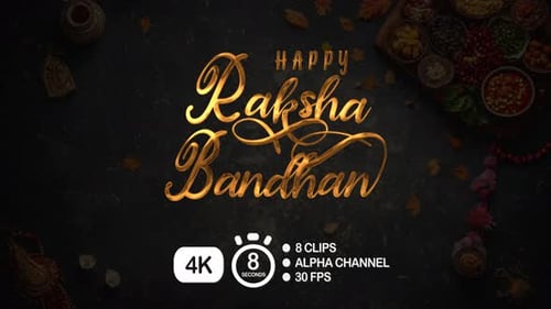 Animación de texto Happy Raksha Bandhan