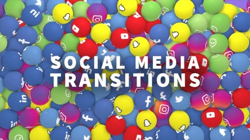 3D Social Media Icon Drop Transition