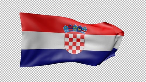 Realistic Waving Flag of Croatia Animation