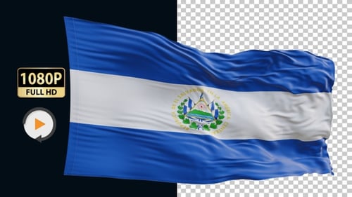 El Salvador National Flag Waving Animation