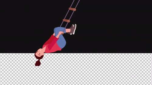 Happy Kid Playing | Alpha Channel |