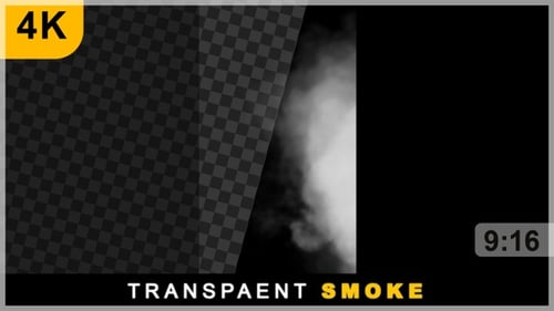 Portrait View Of 3D Render Smoke Floating Right Side On Transparent Background