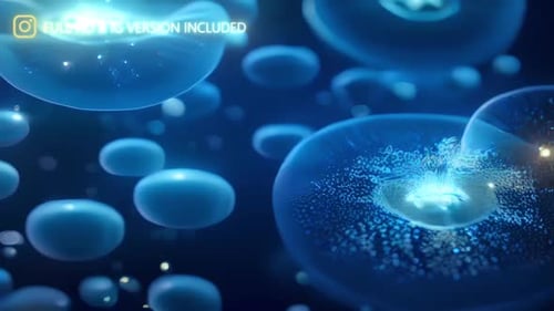 Abstract Fluid Cells Microscopic Science Background