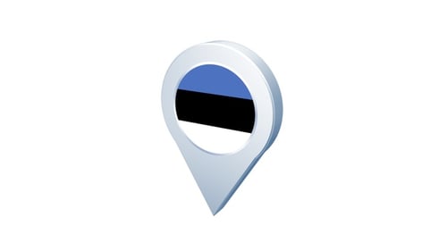 Estonia Flag 3D Location Pin Rotating