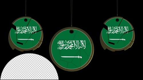 Saudi Arabia Flag Circular Reveal and Breakdown Animation