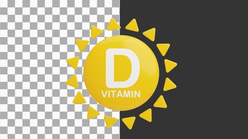 3D Vitamin D in Sun | Alpha Channel