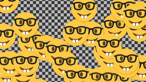 Animated Falling Nerd Emoji Pattern Background