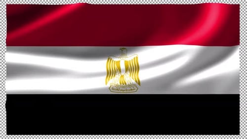 Realistic Waving Egyptian Flag Loopable Animation