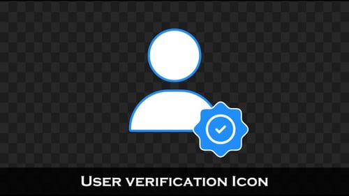 Animated Flat Design User Profile Checkmark Icon