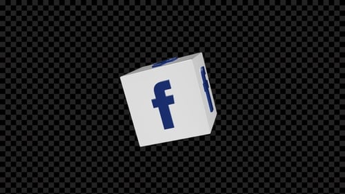 Facebook-Symbol auf 3D-Würfel