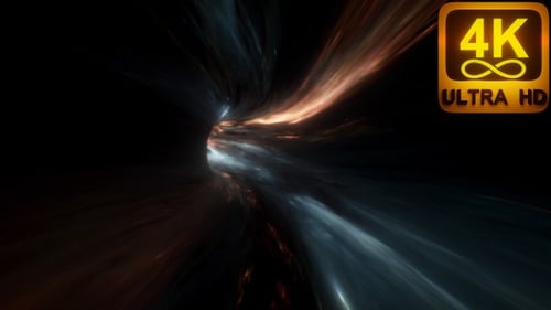 4K looping animation of flying through glowing nebulae, clouds and stars field. Wormhole NASA