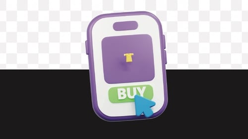 3D Smartphone Online Shopping Animation with Buy Button Click