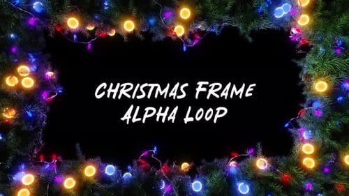 Christmas Frame with Twinkling Holiday Lights