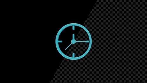 Sleek 3D Rotating Clock Icon Animation