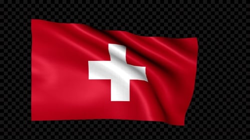 Realistic Waving Switzerland Flag Animation