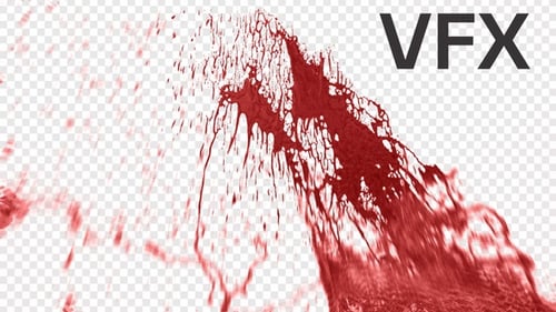 Realistic Red Blood Dripping Down Animation