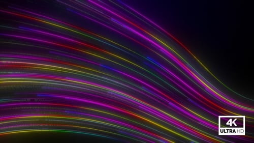 Dynamic Flowing Neon Light Trails Background