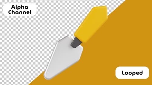 Paint Knife 3D Animation | Alpha Channel
