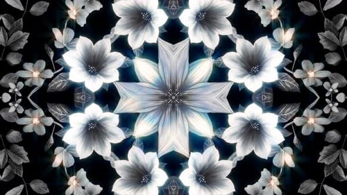 Monochrome Elegant Tropical Flower vj loop