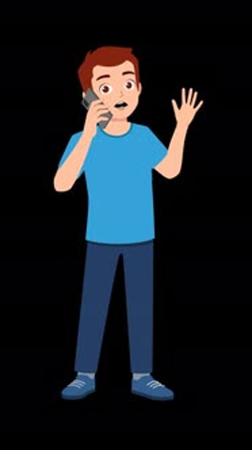 The Boy Is On The Phone.