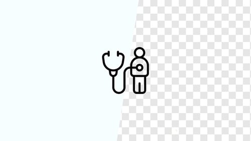 Animated Stethoscope Medical Checkup Line Icon