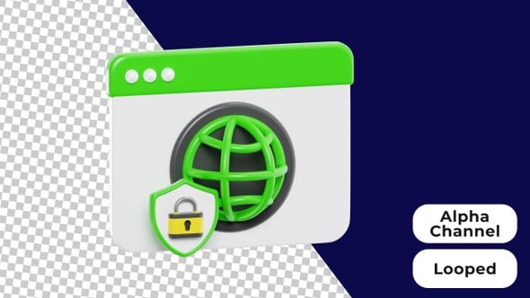 3D Animated Website Protection | Alpha Channel, Elements Motion ...