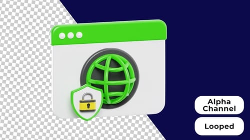 3D Animated Website Protection | Alpha Channel