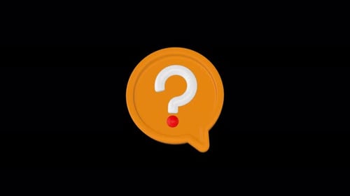 Question mark animation on transparent background